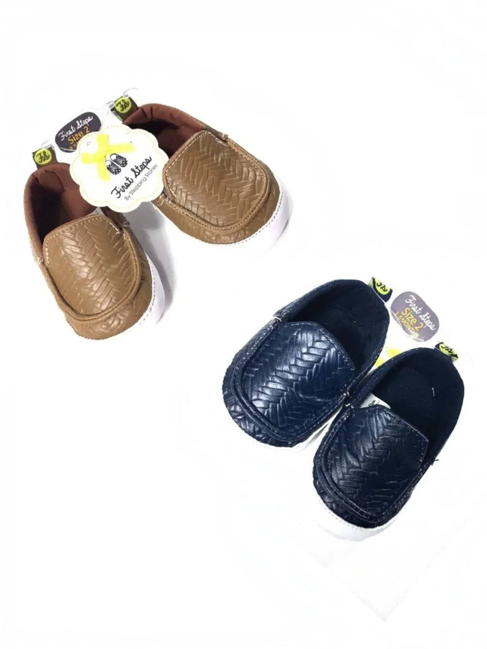 2 NWT First Steps by Stepping Stones Baby Moccasin Loafers Shoes 2 (3–6 Month)